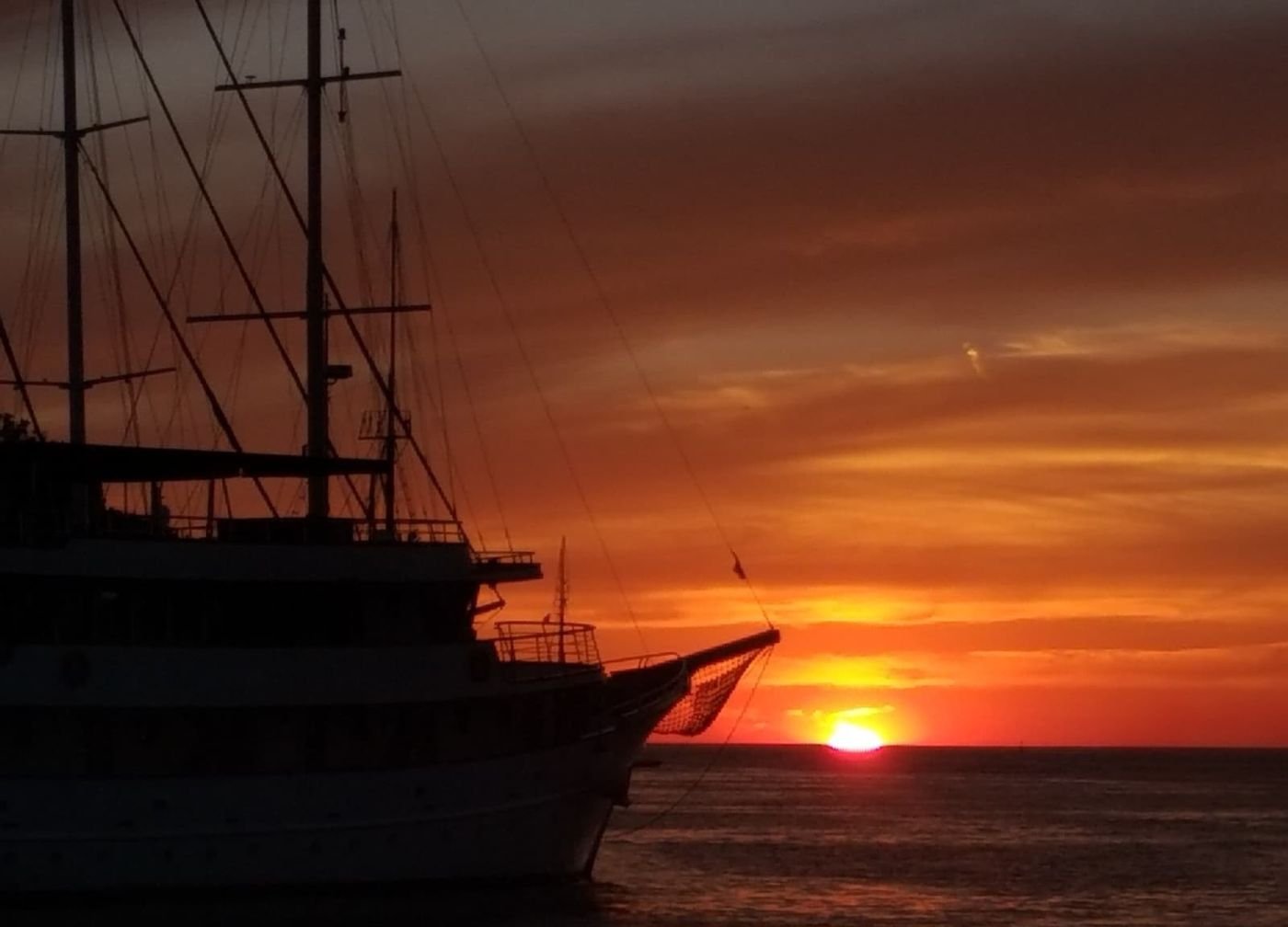 Adriatic sunset from boat Hvar